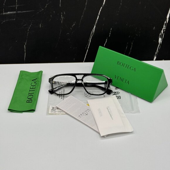 NEW BV1294O 001 BOTTEGA VENETA BLACK UNISEX BOTTEGA VENETA EYEGLASSES - Picture 10 of 10